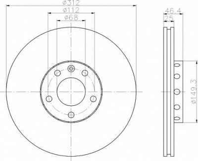 HELLA PAGID 8dd355107511 -  Тормозной диск